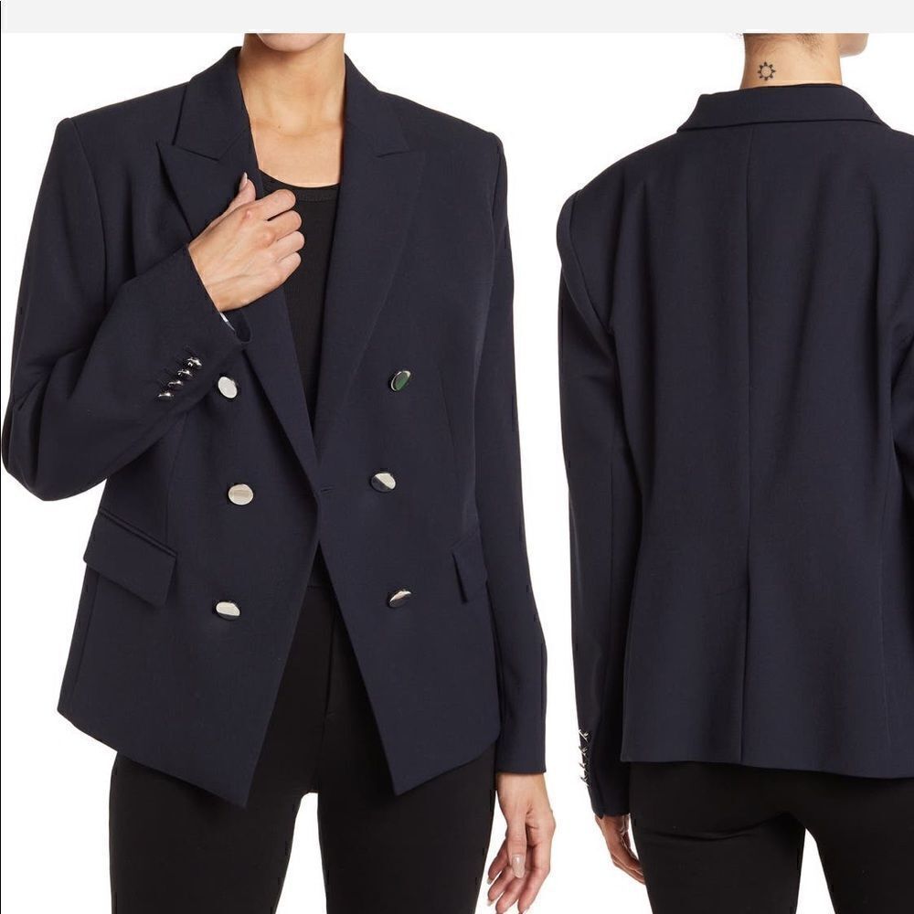 Boss Hugo Boss Women’s Jocala Double Breasted Dark Blue Jacket Size 8, Nwt